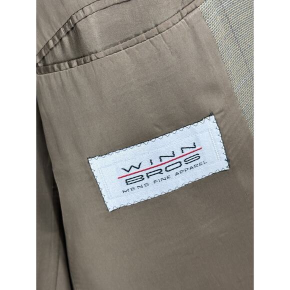 Vintage Marzotto Sartoriale Suit Jacket Mens 44 Brown Plaid Two Button Pockets - Picture 9 of 16